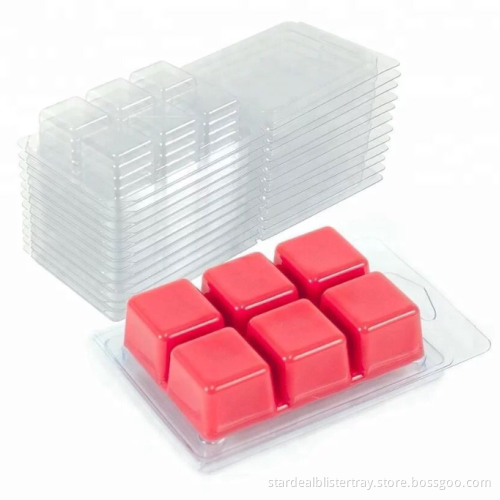 6 Cavity Clear Wax Melt Mould Plastic Box